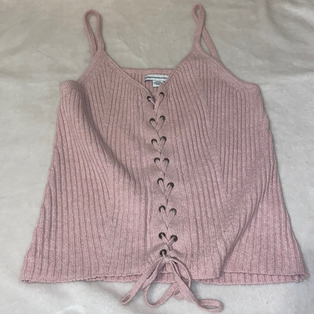 Knit Tank Lace Up